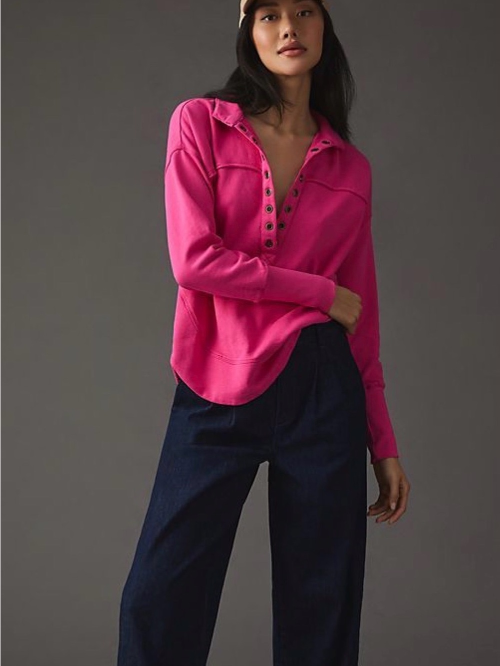 Anthropologie Pilcro Spliced Henley Top